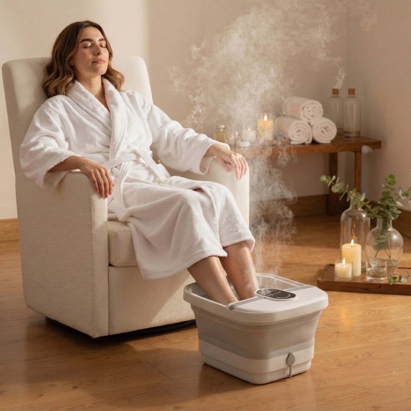 Bain de Pieds Massant Chauffant – Circulation & Relaxation