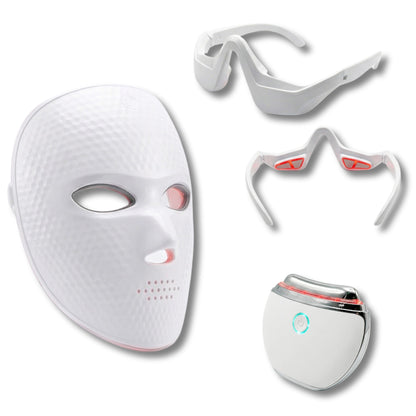 Coffret Éclat & Regard Liftant – Masque LED Visage + Masque Oculaire + Gua Sha Chauffant