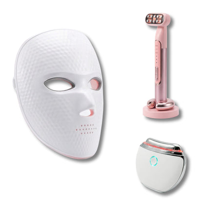 Coffret Institut Anti-Âge Complet – Masque LED + Appareil 5 Technologies + Gua Sha Chauffant