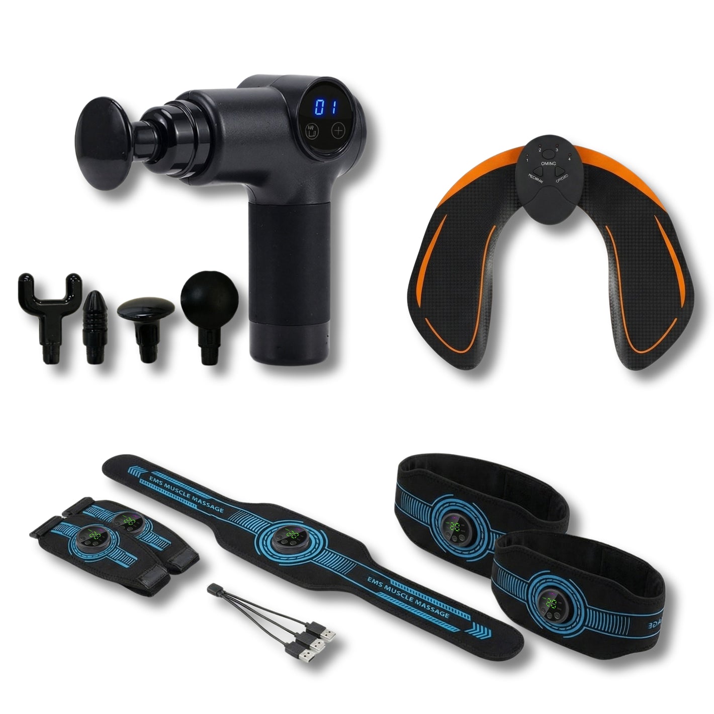 Coffret EMS Sculpt & Récupération – Fessiers, Corps Entier & Massage Musculaire